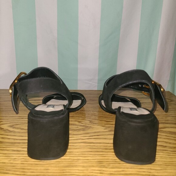 Prada Black Suede Platform Sandal, 75mm, Size EU 40 US 9-10 - Picture 3 of 6